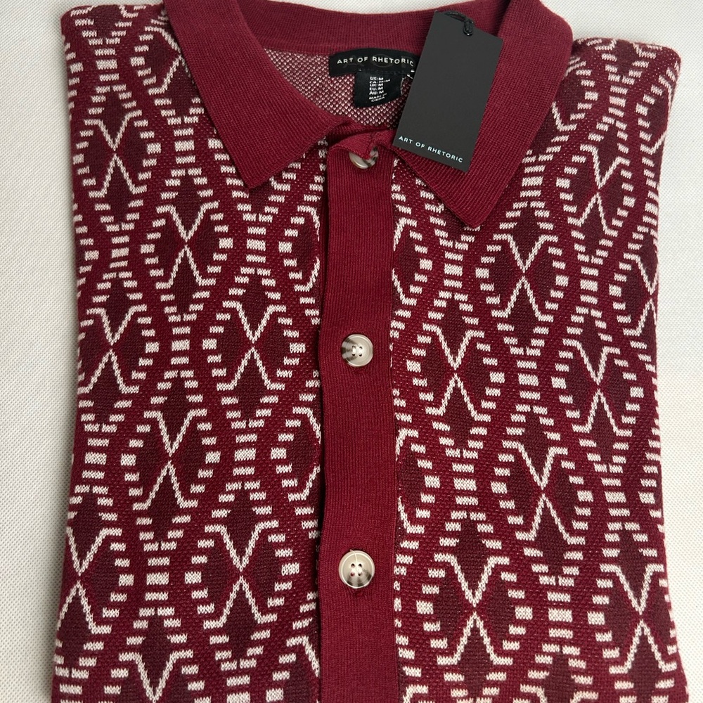 Nostalgia Men's Red Patterned Sweater